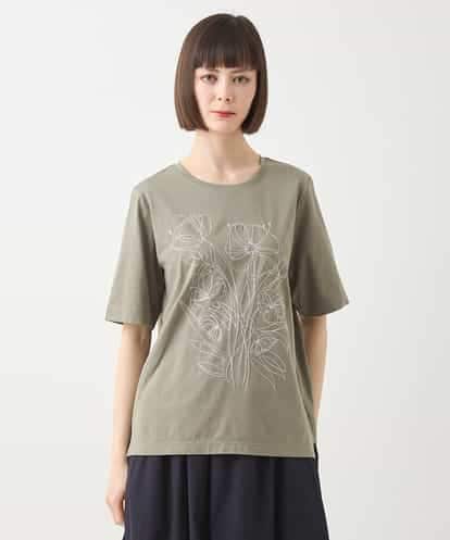 RLKGA07210 HIROKO BIS GRANDE 【大きいサイズ】ステッチ刺繍デザインTシャツ