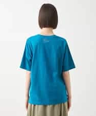 RLKGA07210 HIROKO BIS GRANDE(ヒロコ ビス グランデ) 【大きいサイズ】ステッチ刺繍デザインTシャツ /洗える ブルー
