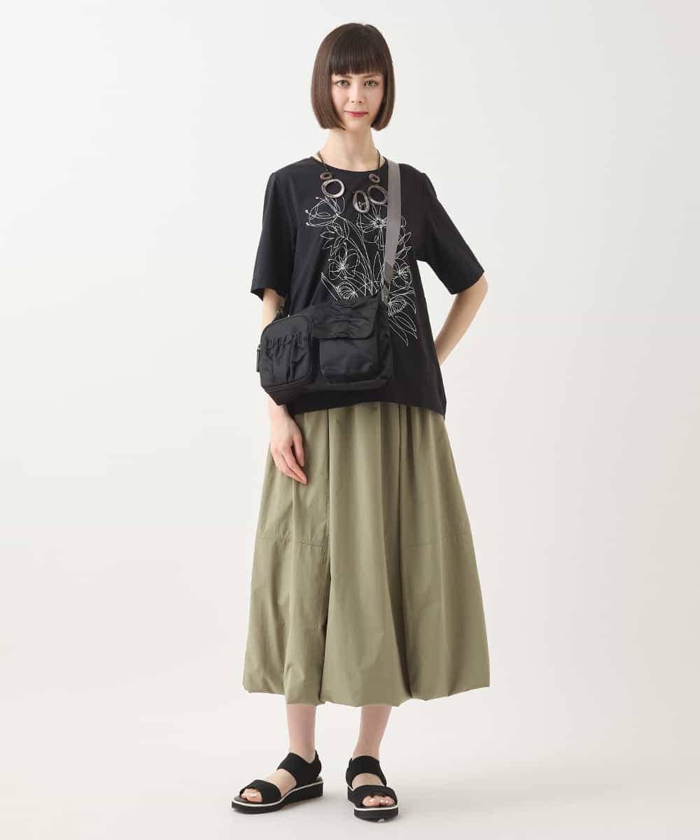 RLKGA07210 HIROKO BIS GRANDE(ヒロコ ビス グランデ) 【大きいサイズ】ステッチ刺繍デザインTシャツ /洗える ブルー