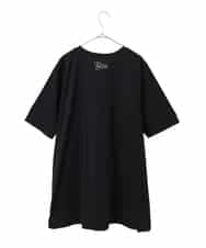 RLKGA08210 HIROKO BIS GRANDE(ヒロコ ビス グランデ) 【大きいサイズ】ステッチ刺繍デザインチュニックTシャツ /洗える ブラック