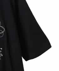 RLKGA08210 HIROKO BIS GRANDE(ヒロコ ビス グランデ) 【大きいサイズ】ステッチ刺繍デザインチュニックTシャツ /洗える ブラック
