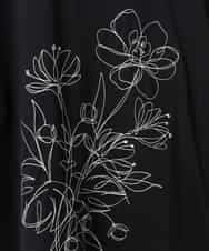 RLKGA08210 HIROKO BIS GRANDE(ヒロコ ビス グランデ) 【大きいサイズ】ステッチ刺繍デザインチュニックTシャツ /洗える ブラック