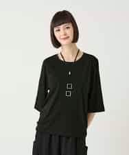 RLKGE01250 HIROKO BIS GRANDE(ヒロコ ビス グランデ) 切り替えリブハーフスリーブカットソー ブラック