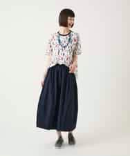 RLKGE23230 HIROKO BIS GRANDE(ヒロコ ビス グランデ) 幾何柄デザインカットソー ネイビー