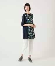 RLKGE24280 HIROKO BIS GRANDE(ヒロコ ビス グランデ) 幾何柄デザインチュニック ホワイト