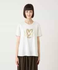 RLKGE25230 HIROKO BIS GRANDE(ヒロコ ビス グランデ) スパンコールハートデザインカットソー ホワイト