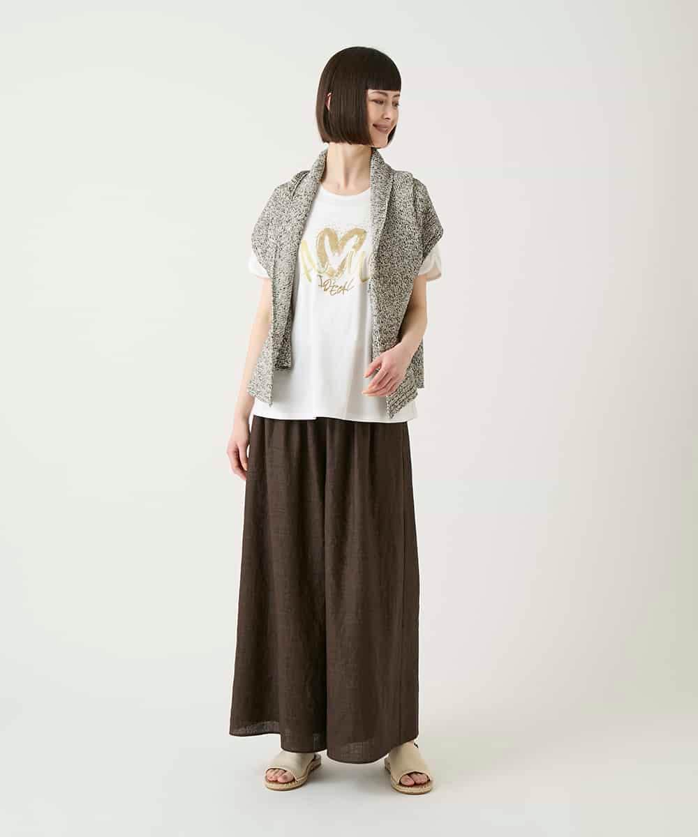 RLKGE25230 HIROKO BIS GRANDE(ヒロコ ビス グランデ) スパンコールハートデザインカットソー ホワイト