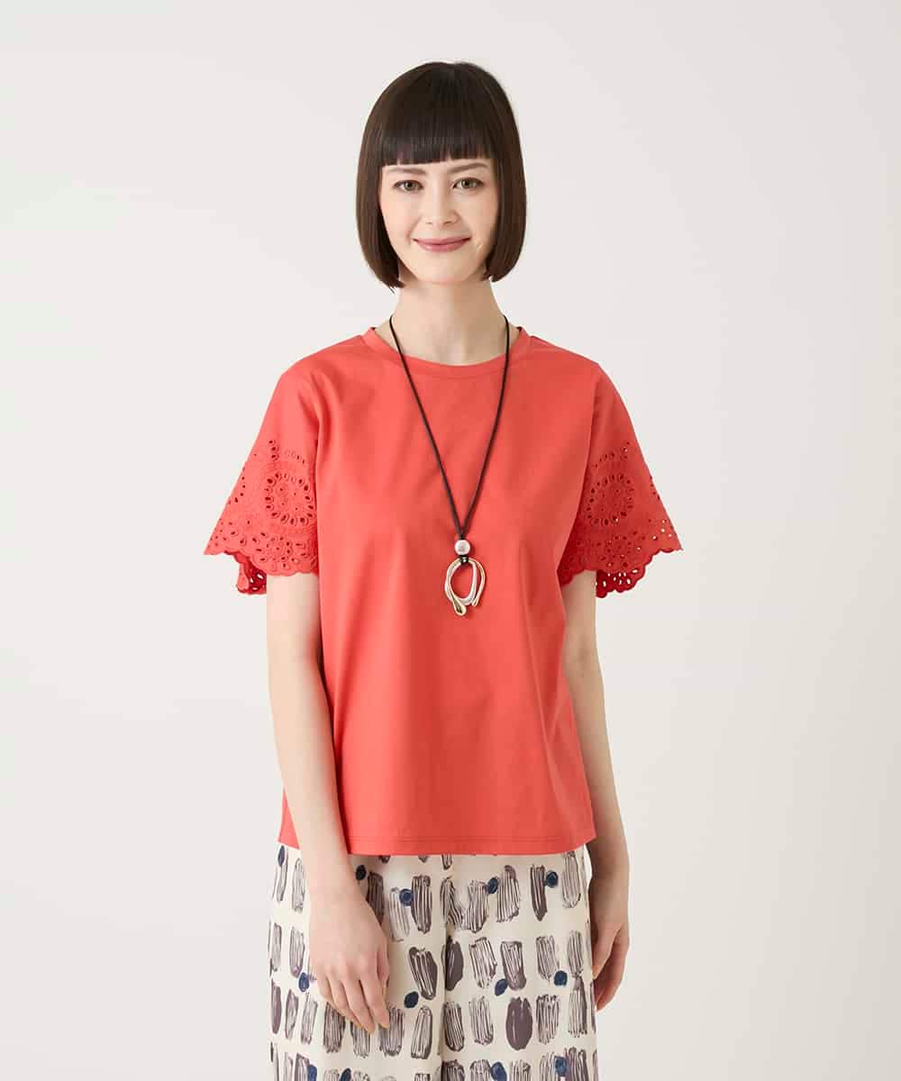 RLKGE26250 HIROKO BIS GRANDE(ヒロコ ビス グランデ) スカラップレースデザインカットソー オレンジ