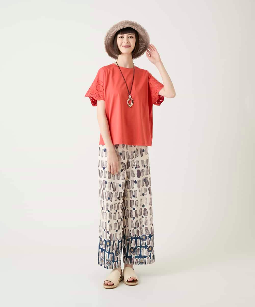 RLKGE26250 HIROKO BIS GRANDE(ヒロコ ビス グランデ) スカラップレースデザインカットソー オレンジ