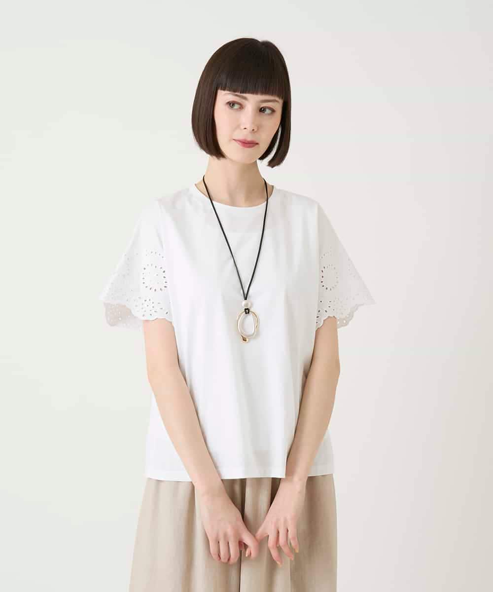 RLKGE26250 HIROKO BIS GRANDE(ヒロコ ビス グランデ) スカラップレースデザインカットソー ホワイト