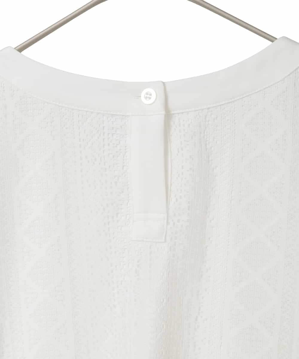 RLKGE30250 HIROKO BIS GRANDE(ヒロコ ビス グランデ) 【大きいサイズ】ストライプレースカットソー ホワイト