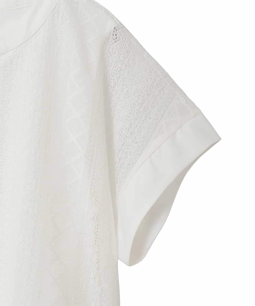 RLKGE30250 HIROKO BIS GRANDE(ヒロコ ビス グランデ) 【大きいサイズ】ストライプレースカットソー ホワイト