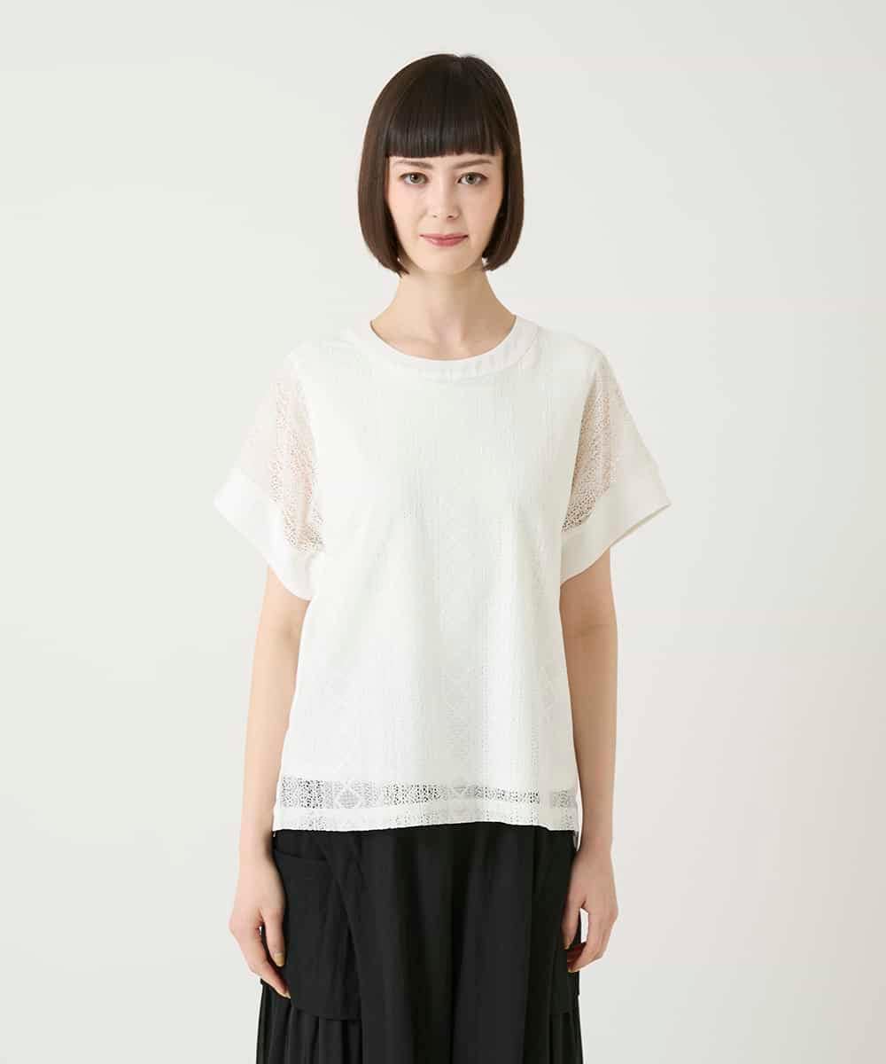 RLKGE30250 HIROKO BIS GRANDE(ヒロコ ビス グランデ) 【大きいサイズ】ストライプレースカットソー ホワイト