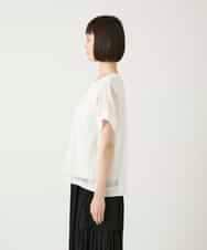 RLKGE30250 HIROKO BIS GRANDE(ヒロコ ビス グランデ) 【大きいサイズ】ストライプレースカットソー ホワイト