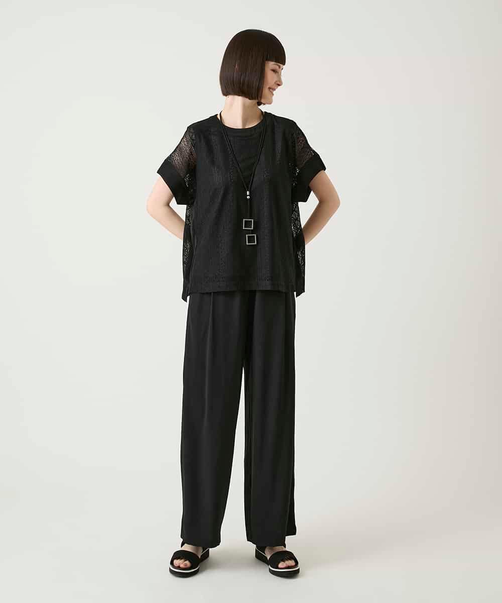 RLKGE30250 HIROKO BIS GRANDE(ヒロコ ビス グランデ) 【大きいサイズ】ストライプレースカットソー ホワイト