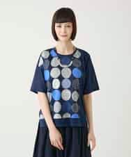 RLKGE35230 HIROKO BIS GRANDE(ヒロコ ビス グランデ) カラフルパターンドットTシャツ ネイビー