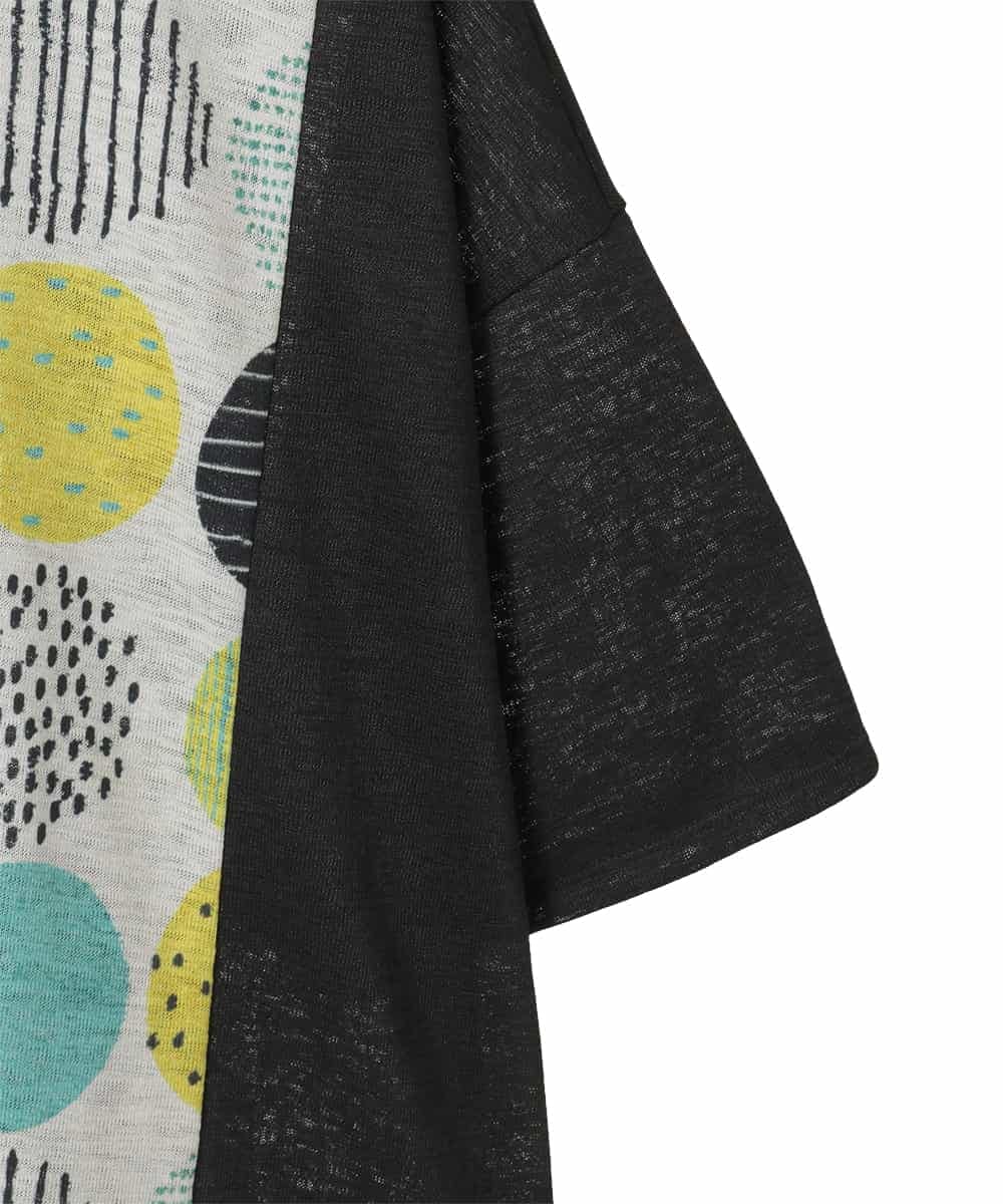 RLKGE35230 HIROKO BIS GRANDE(ヒロコ ビス グランデ) 【大きいサイズ】カラフルパターンドットTシャツ /洗濯機で洗える アイボリー