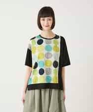 RLKGE35230 HIROKO BIS GRANDE(ヒロコ ビス グランデ) カラフルパターンドットTシャツ アイボリー