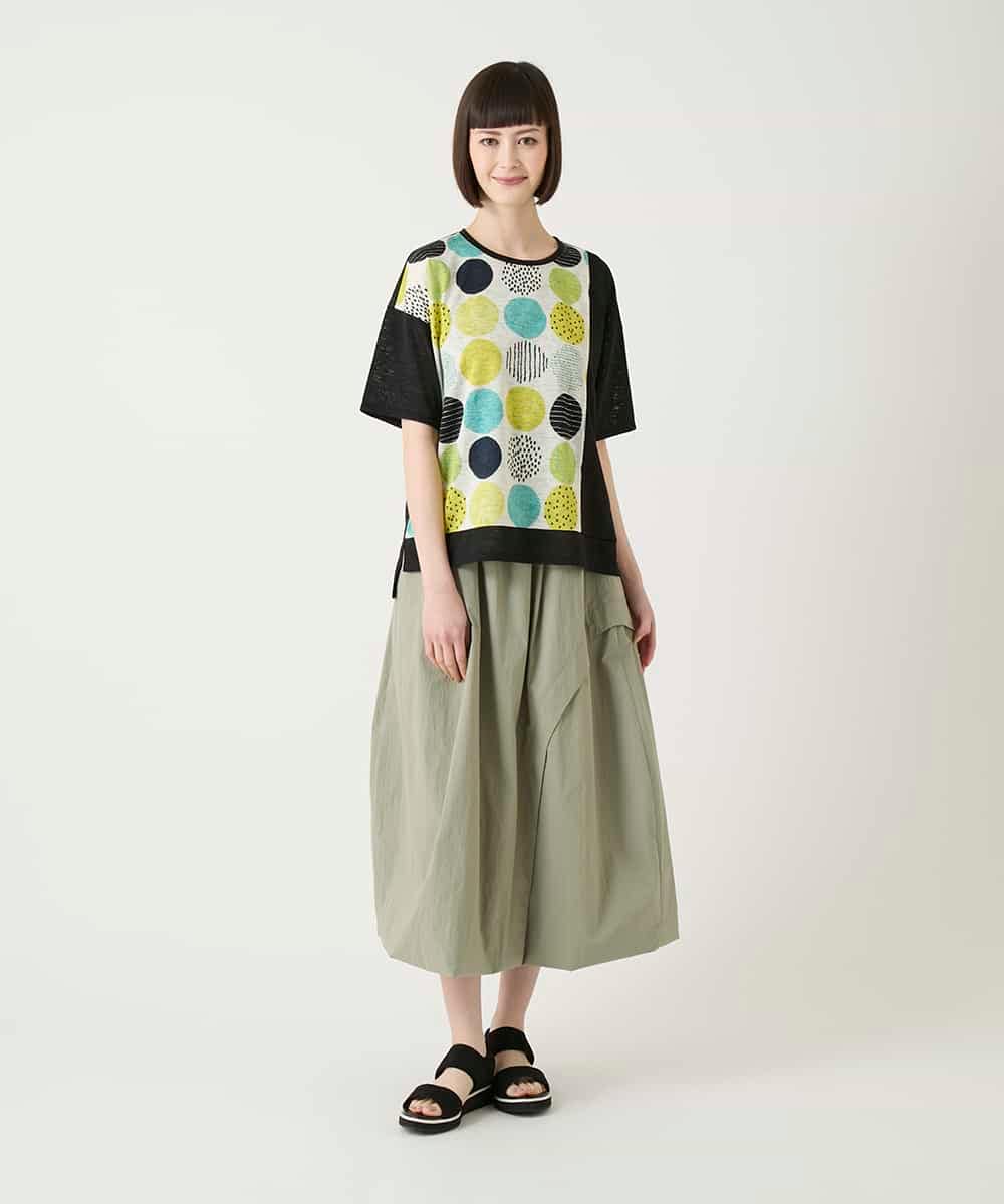 RLKGE35230 HIROKO BIS GRANDE(ヒロコ ビス グランデ) カラフルパターンドットTシャツ アイボリー