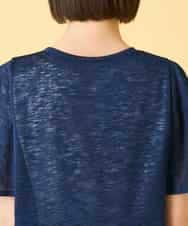 RLKGE36280 HIROKO BIS GRANDE(ヒロコ ビス グランデ) 【先行予約/大きいサイズ】ドットプリントケープスリーブチュニック ネイビー