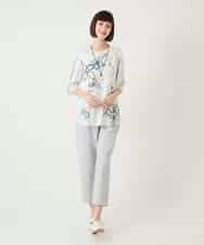 RLKGE47240 HIROKO BIS GRANDE(ヒロコ ビス グランデ) アートフラワーフレアスリーブカットソー ホワイト