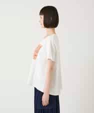 RLKGE50200 HIROKO BIS GRANDE(ヒロコ ビス グランデ) 【大きいサイズ/接触冷感】ペイントグラフィックデザインカットソー ホワイト