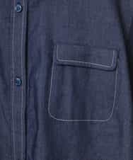 RLKGP15210 HIROKO BIS GRANDE(ヒロコ ビス グランデ) 【洗える】デニムジョイントジャージーオーバーシャツ ネイビー