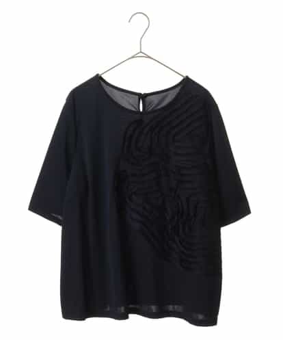 RLKGQ40210 HIROKO BIS GRANDE 【洗える】リボンモチーフデザインTシャツ