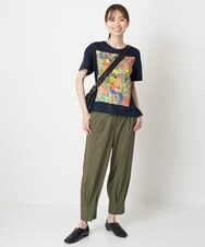 RLKGS42200 HIROKO BIS GRANDE(ヒロコ ビス グランデ) 【洗える】パラリンアートドロップショルダーTシャツ（Layla） ネイビー