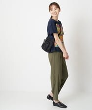 RLKGS42200 HIROKO BIS GRANDE(ヒロコ ビス グランデ) 【洗える】パラリンアートドロップショルダーTシャツ（Layla） ネイビー