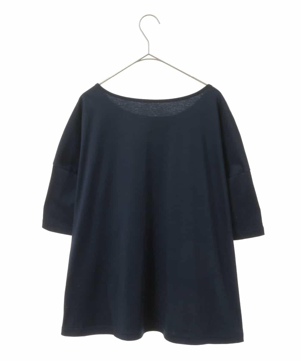 RLKGS42200 HIROKO BIS GRANDE(ヒロコ ビス グランデ) 【洗える】パラリンアートドロップショルダーTシャツ（Layla） ネイビー