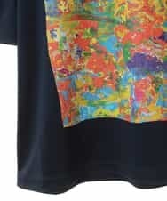 RLKGS42200 HIROKO BIS GRANDE(ヒロコ ビス グランデ) 【洗える】パラリンアートドロップショルダーTシャツ（Layla） ネイビー