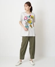 RLKGS43210 HIROKO BIS GRANDE(ヒロコ ビス グランデ) 【洗える】パラリンアートチュニックTシャツ（Floris） ライトグレー