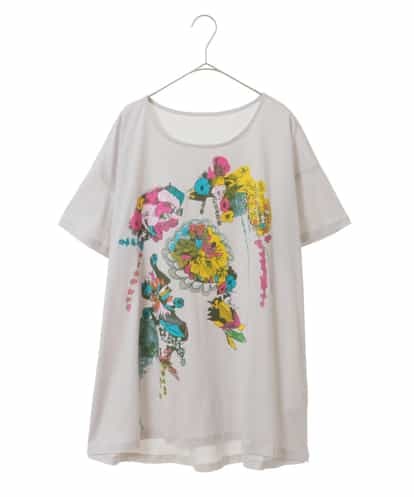 RLKGS43210  【洗える】パラリンアートチュニックTシャツ（Floris）
