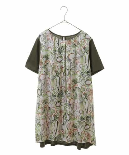 RLKGT25260 HIROKO BIS GRANDE 【洗える】カットソージョイントアートプリントチュニック