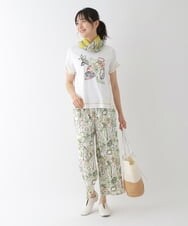 RLKGT26260 HIROKO BIS GRANDE(ヒロコ ビス グランデ) 【洗える】フラワーステッチデザインカットソー ライトグレー