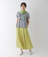 RLKGT26260 HIROKO BIS GRANDE(ヒロコ ビス グランデ) 【洗える】フラワーステッチデザインカットソー ライトグレー