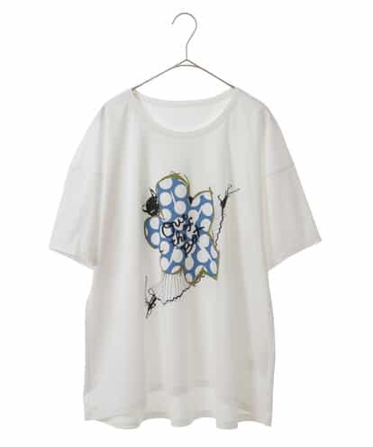 RLKGU50210 HIROKO BIS GRANDE 【洗える】バレリーナキャット刺繍デザインカットソー