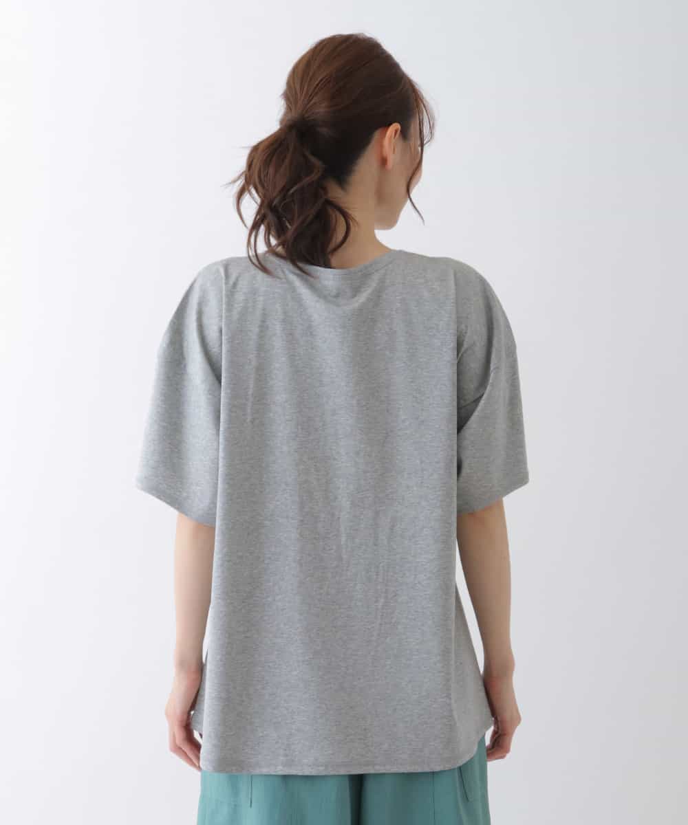 RLKGU50210 HIROKO BIS GRANDE(ヒロコ ビス グランデ) 【洗える】バレリーナキャット刺繍デザインカットソー ライトグレー