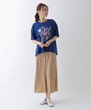 RLKGU50210 HIROKO BIS GRANDE(ヒロコ ビス グランデ) 【洗える】バレリーナキャット刺繍デザインカットソー ライトグレー