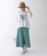 RLKGU50210 HIROKO BIS GRANDE(ヒロコ ビス グランデ) 【洗える】バレリーナキャット刺繍デザインカットソー ライトグレー