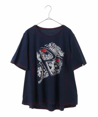 RLKGX02210 HIROKO BIS GRANDE 【大きいサイズ】ステッチアクセントTシャツ /洗える