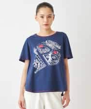 RLKGX02210 HIROKO BIS GRANDE(ヒロコ ビス グランデ) 【大きいサイズ】ステッチアクセントTシャツ /洗える ネイビー