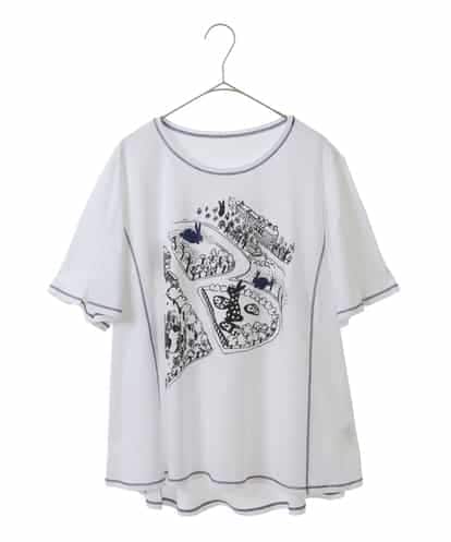 RLKGX02210 HIROKO BIS GRANDE 【大きいサイズ】ステッチアクセントTシャツ /洗える