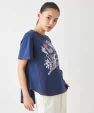 RLKGX02210 HIROKO BIS GRANDE(ヒロコ ビス グランデ) 【大きいサイズ】ステッチアクセントTシャツ /洗える ホワイト