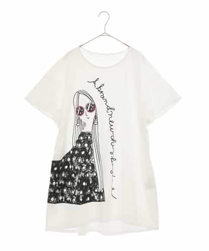 RLKGX04250  【大きいサイズ】デザインプリントチュニックTシャツ /洗える