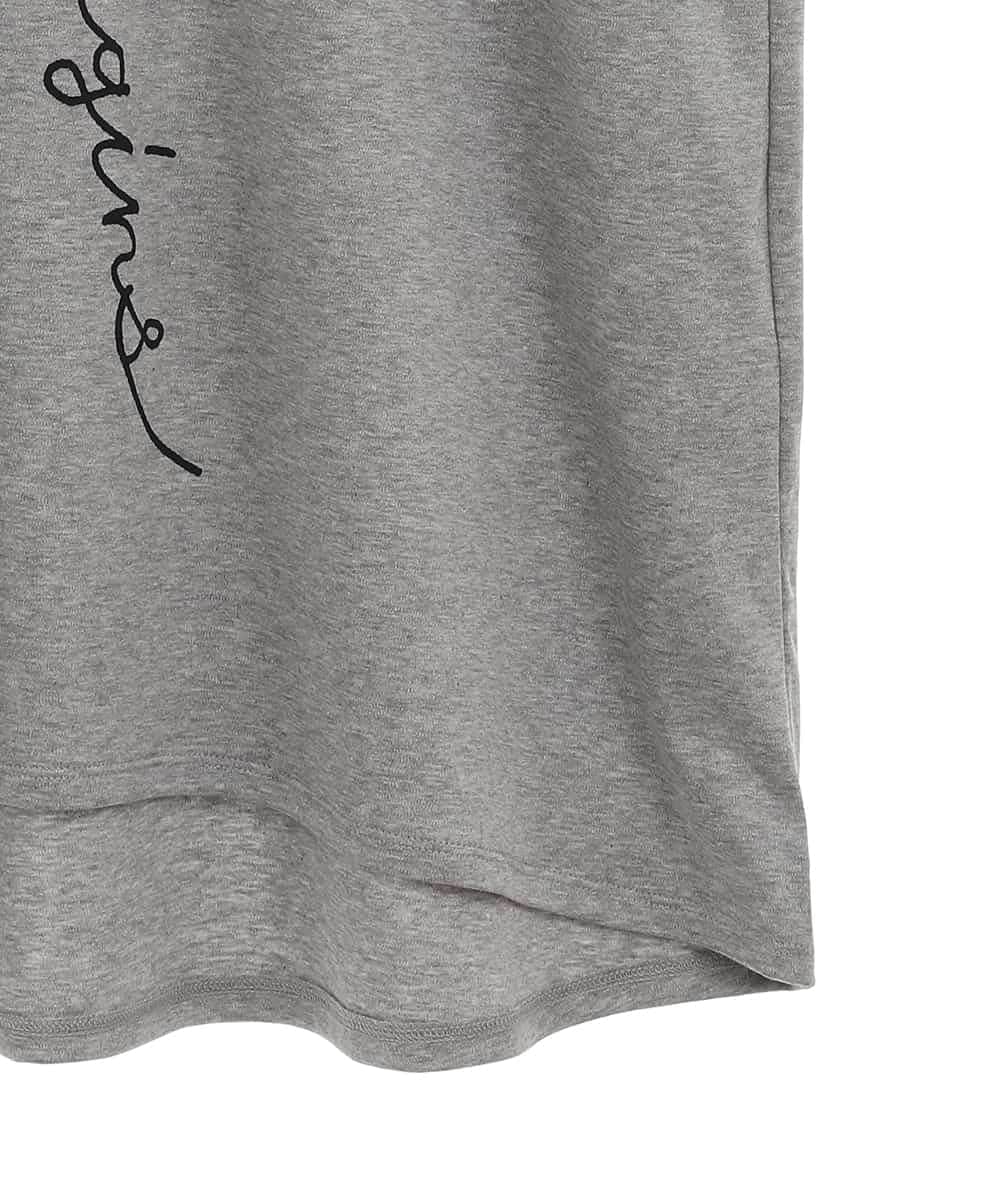 RLKGX04250 HIROKO BIS GRANDE(ヒロコ ビス グランデ) 【大きいサイズ】デザインプリントチュニックTシャツ /洗える ライトグレー