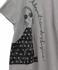 RLKGX04250 HIROKO BIS GRANDE(ヒロコ ビス グランデ) 【大きいサイズ】デザインプリントチュニックTシャツ /洗える ライトグレー