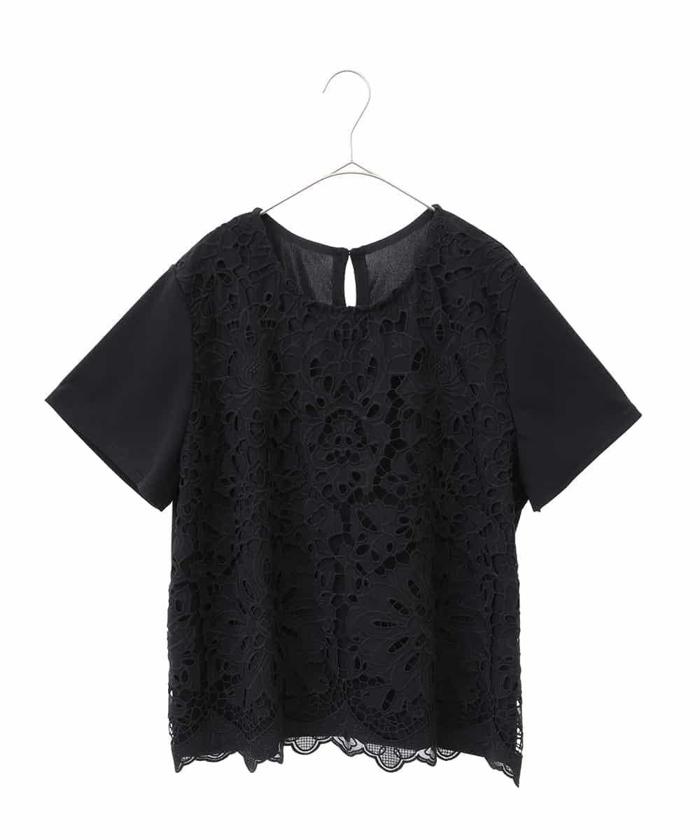 RLKHA15310 HIROKO BIS GRANDE 【大きいサイズ】フラワーデコ刺繍ブラウス /洗える