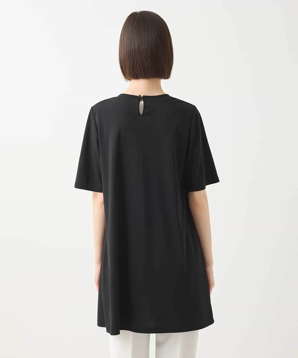 RLKHA16350 HIROKO BIS GRANDE(ヒロコ ビス グランデ) 【先行予約/大きいサイズ】カットワークデコ刺繍チュニック ブラック